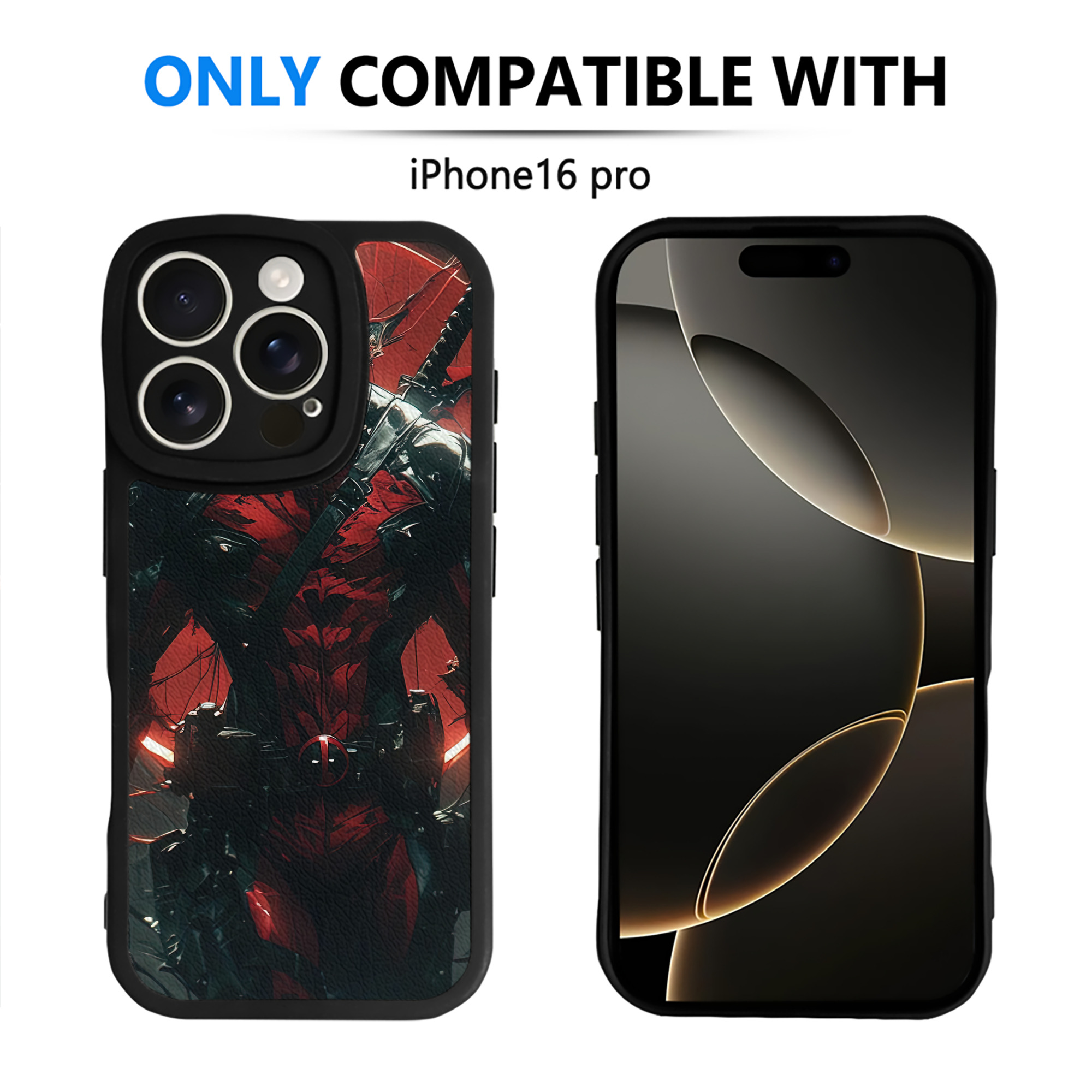 （画像用） Deadpool デッドプール 【iPhone 16シリーズ対応】シリコンスマホケース（レザー調） 材質：シリコン